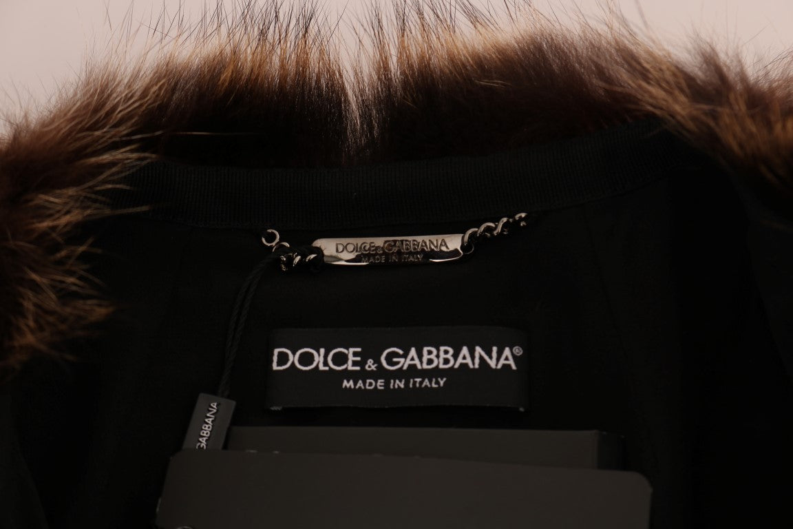 Dolce & Gabbana Braune Waschbärpelzjacke