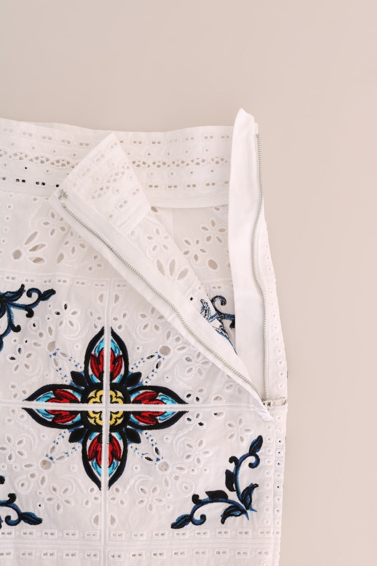 Dolce & Gabbana Pantalon capri multicolore à découpes en majolique