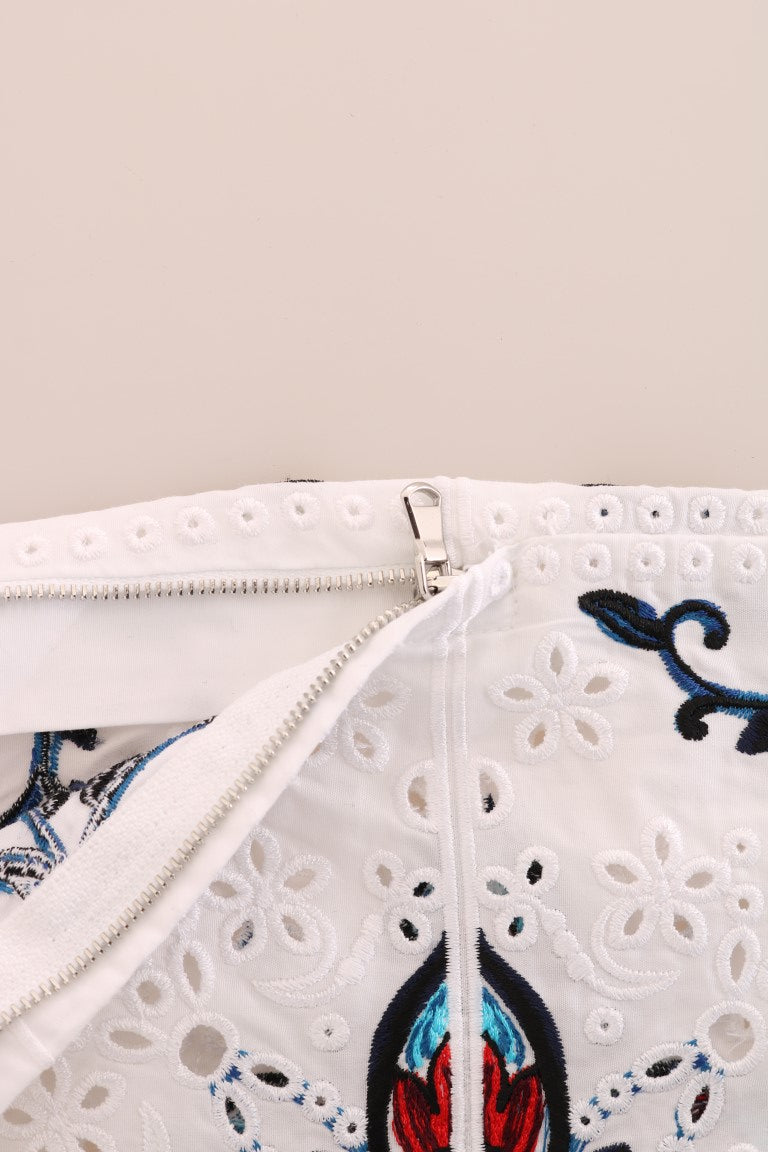 Dolce & Gabbana Pantalon capri multicolore à découpes en majolique
