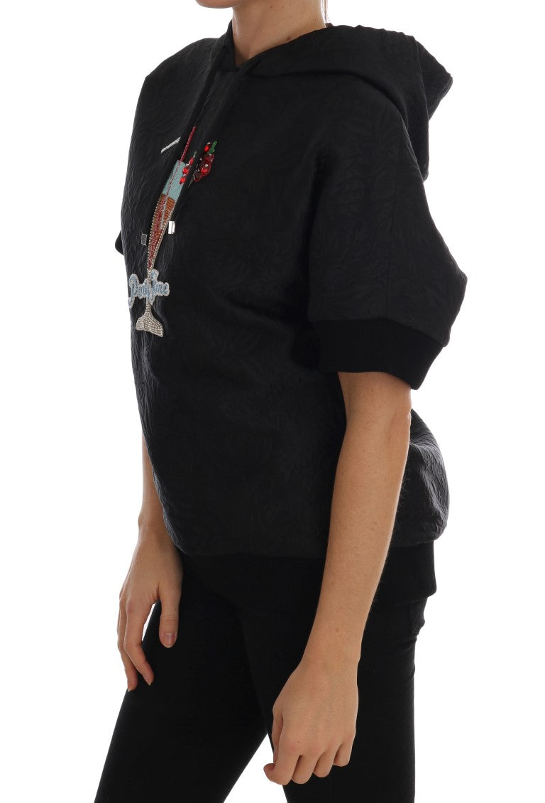 Pull à capuche noir à cristaux Fairy Tale de Dolce & Gabbana