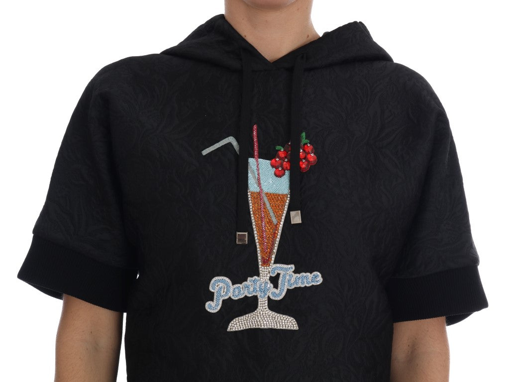 Pull à capuche noir à cristaux Fairy Tale de Dolce & Gabbana