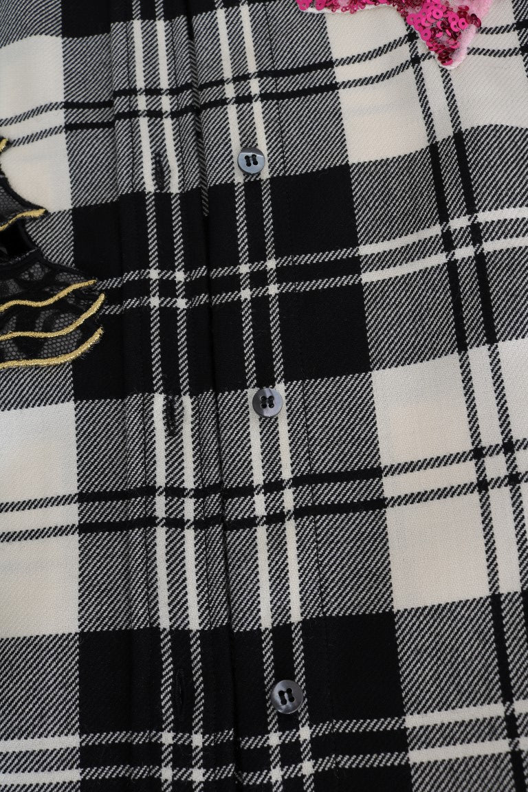Chemise Dolce & Gabbana noire et blanche à cristaux Fairy Tale