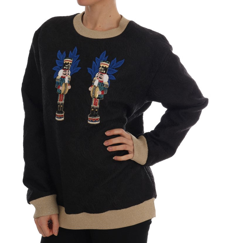 Pull zippé en brocart noir à motif conte de fées Dolce & Gabbana