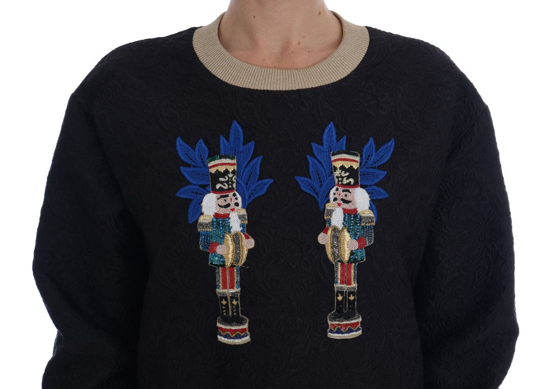 Pull zippé en brocart noir à motif conte de fées Dolce & Gabbana