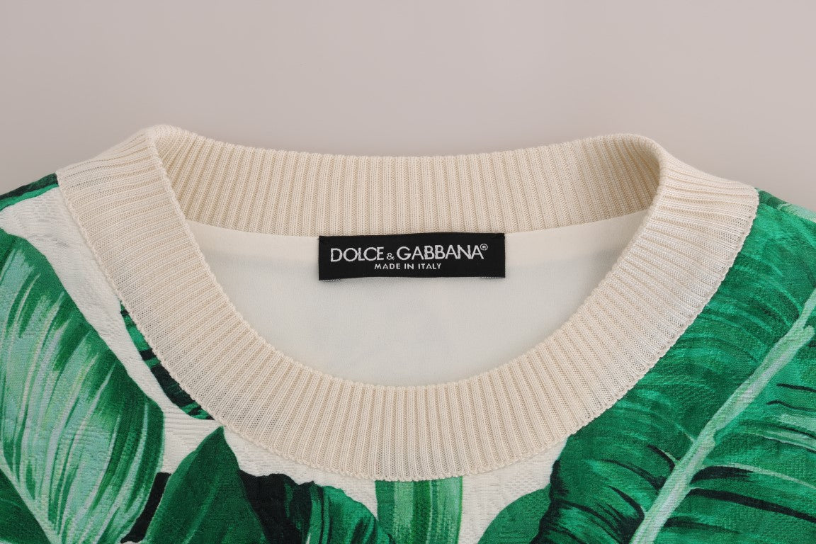 Pull ras du cou à paillettes ananas banane Dolce & Gabbana