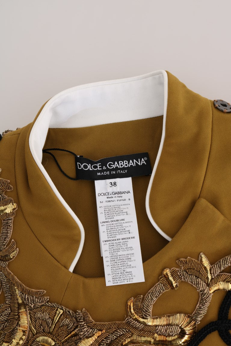 Veste gilet Dolce & Gabbana jaune à cristaux croisés