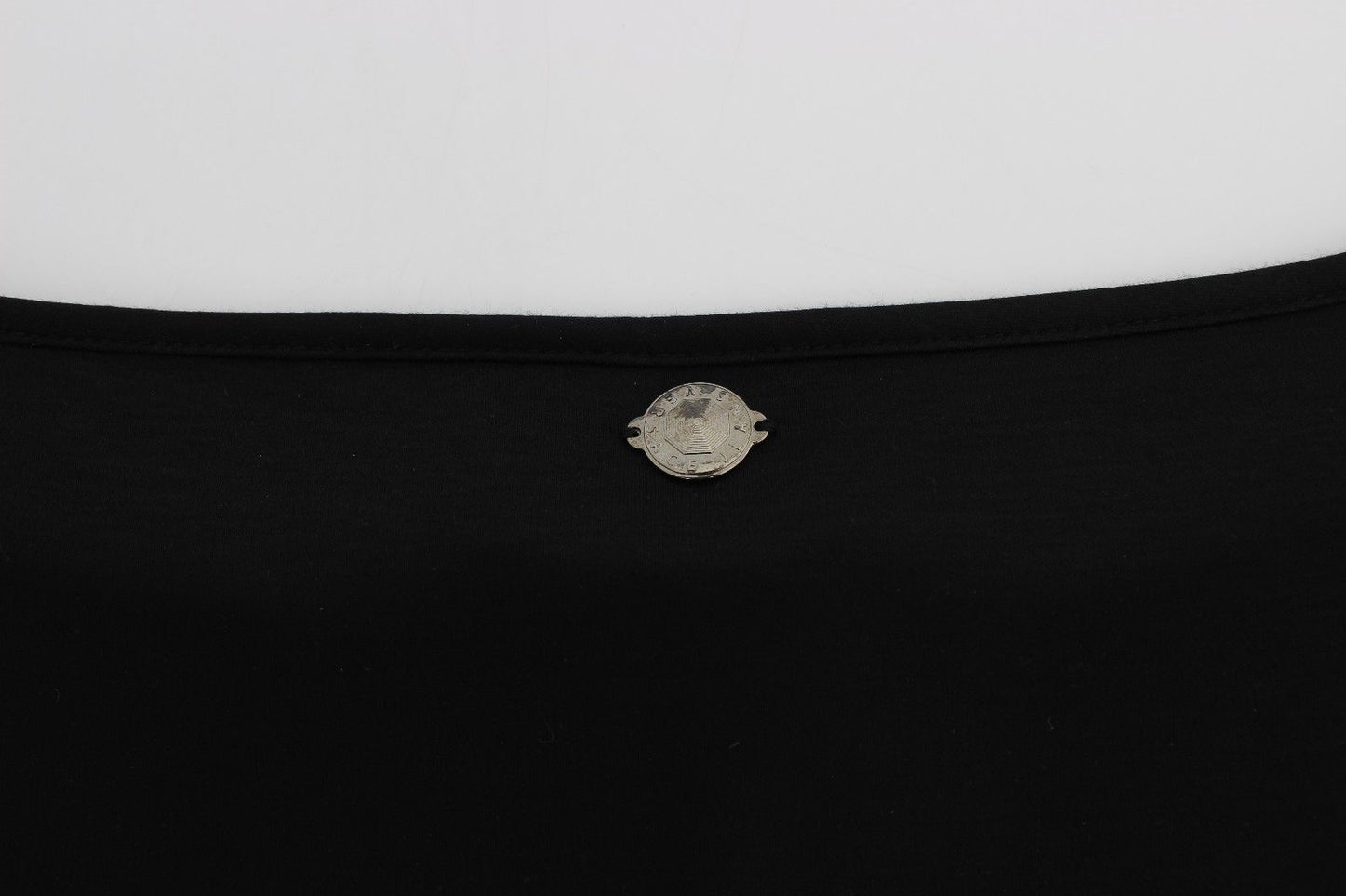 Robe droite en soie modale noire Versace Jeans
