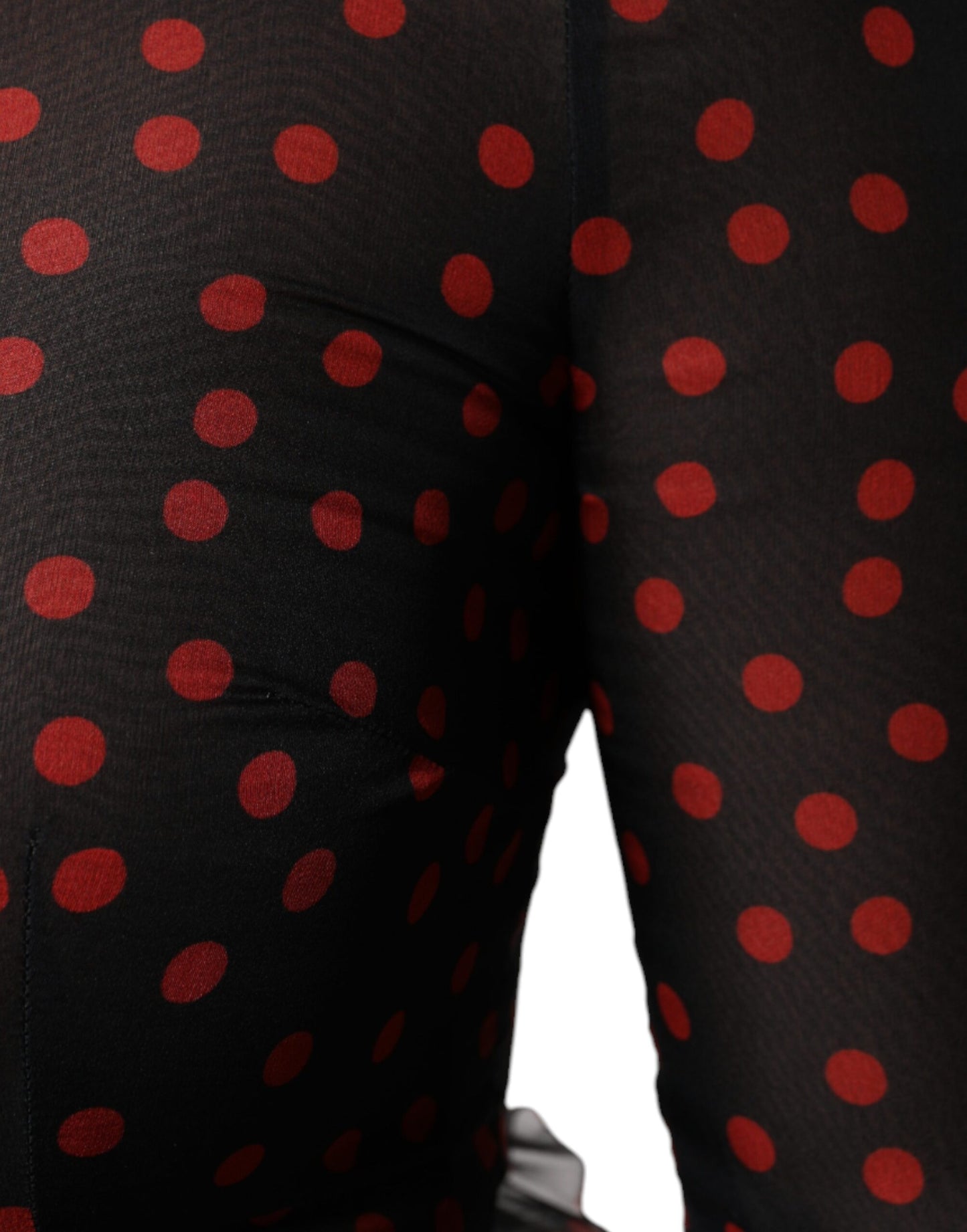Robe midi superposée en soie à pois noirs et rouges Dolce & Gabbana