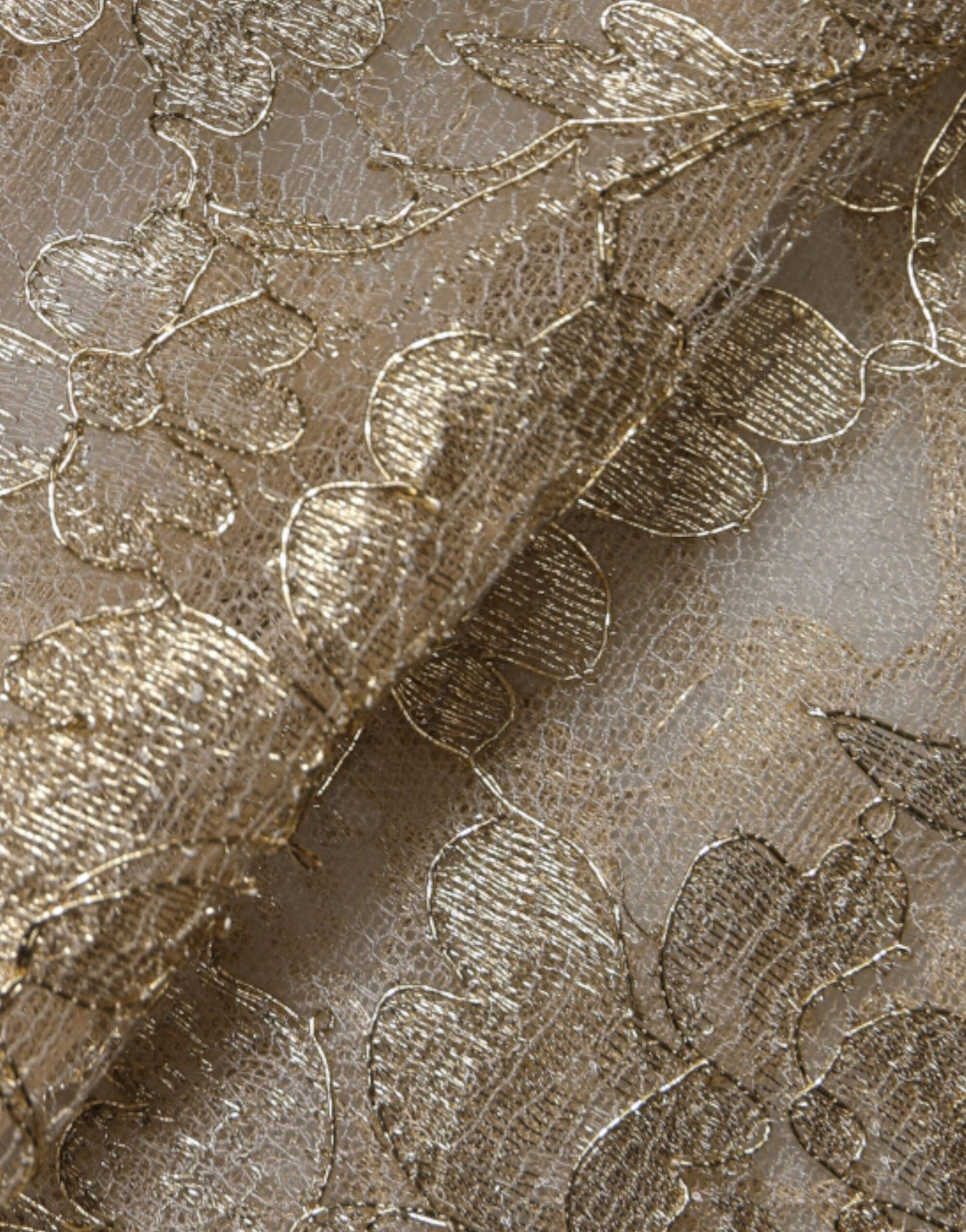 Robe fourreau trapèze en dentelle florale dorée Dolce & Gabbana