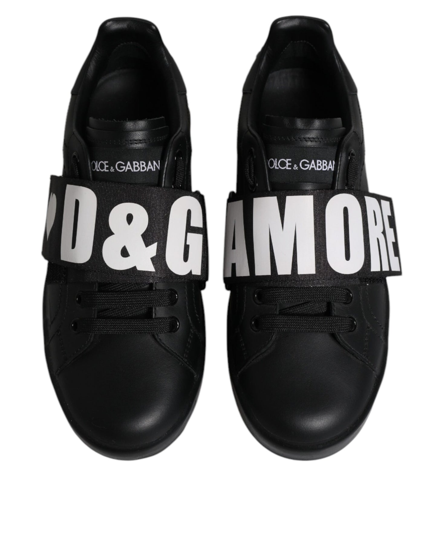 Baskets basses noires Dolce & Gabbana D&G AMORE