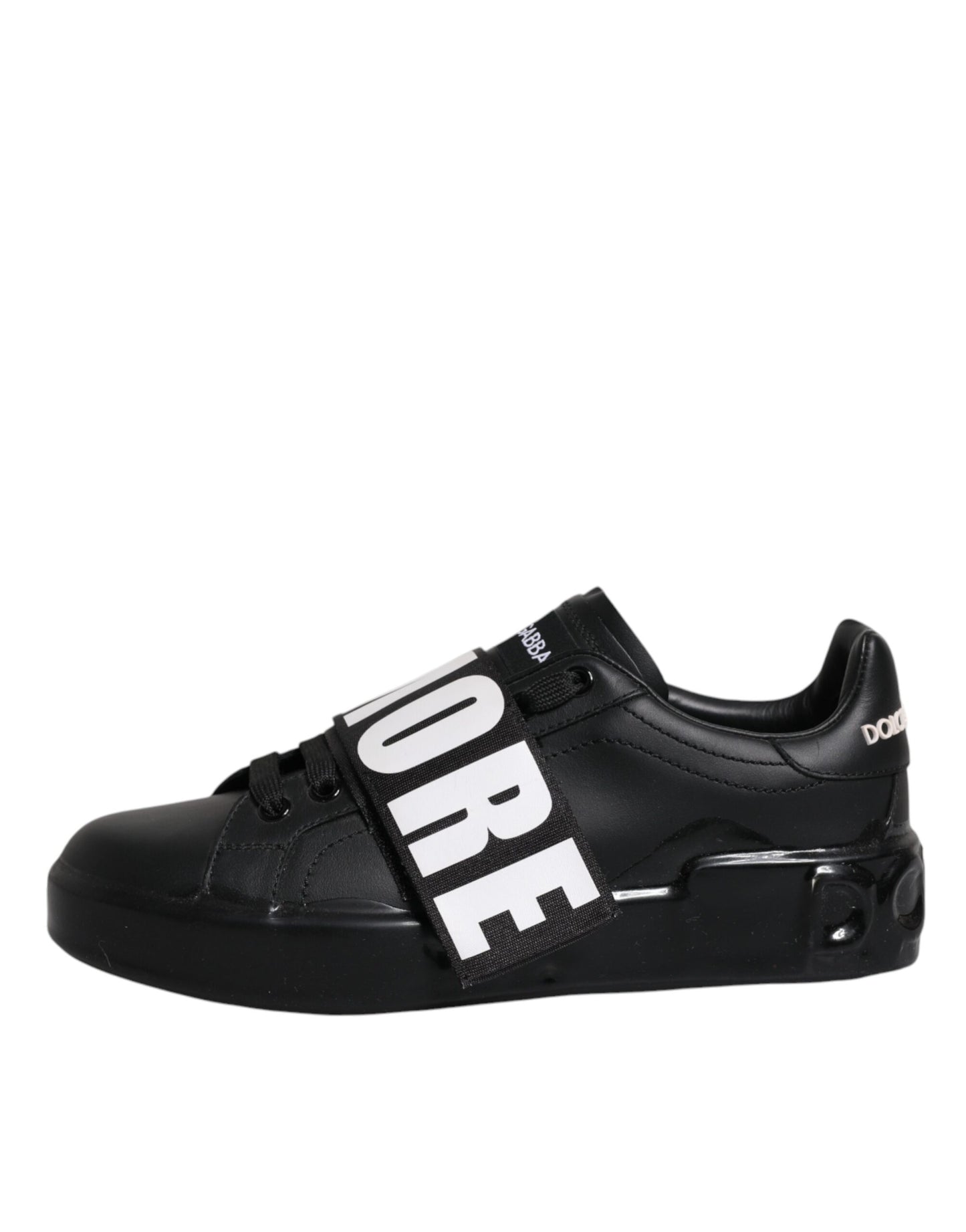 Baskets basses noires Dolce & Gabbana D&G AMORE
