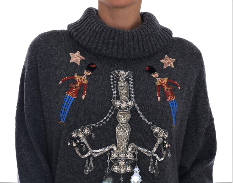 Pull en cachemire gris cristal Dolce & Gabbana Fairy Tale