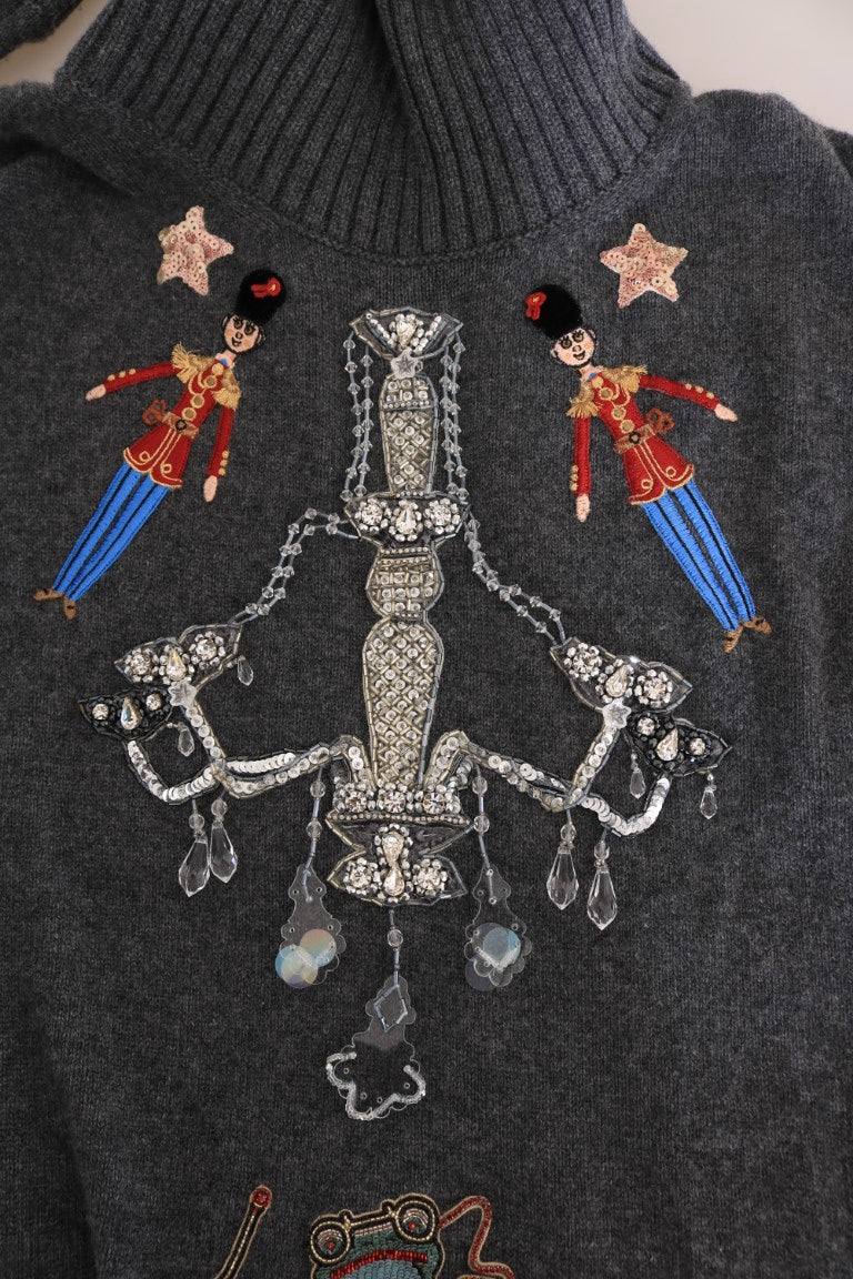 Pull en cachemire gris cristal Dolce & Gabbana Fairy Tale