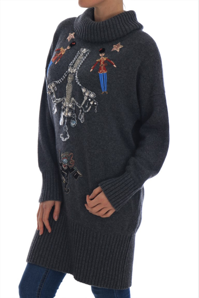 Pull en cachemire gris cristal Dolce & Gabbana Fairy Tale