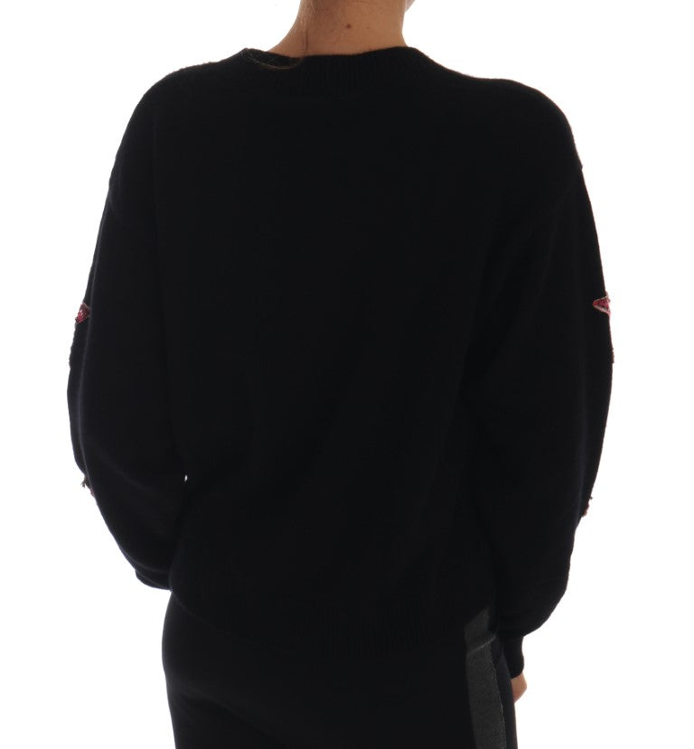 Pull en cachemire noir cristal Dolce & Gabbana Fairy Tale