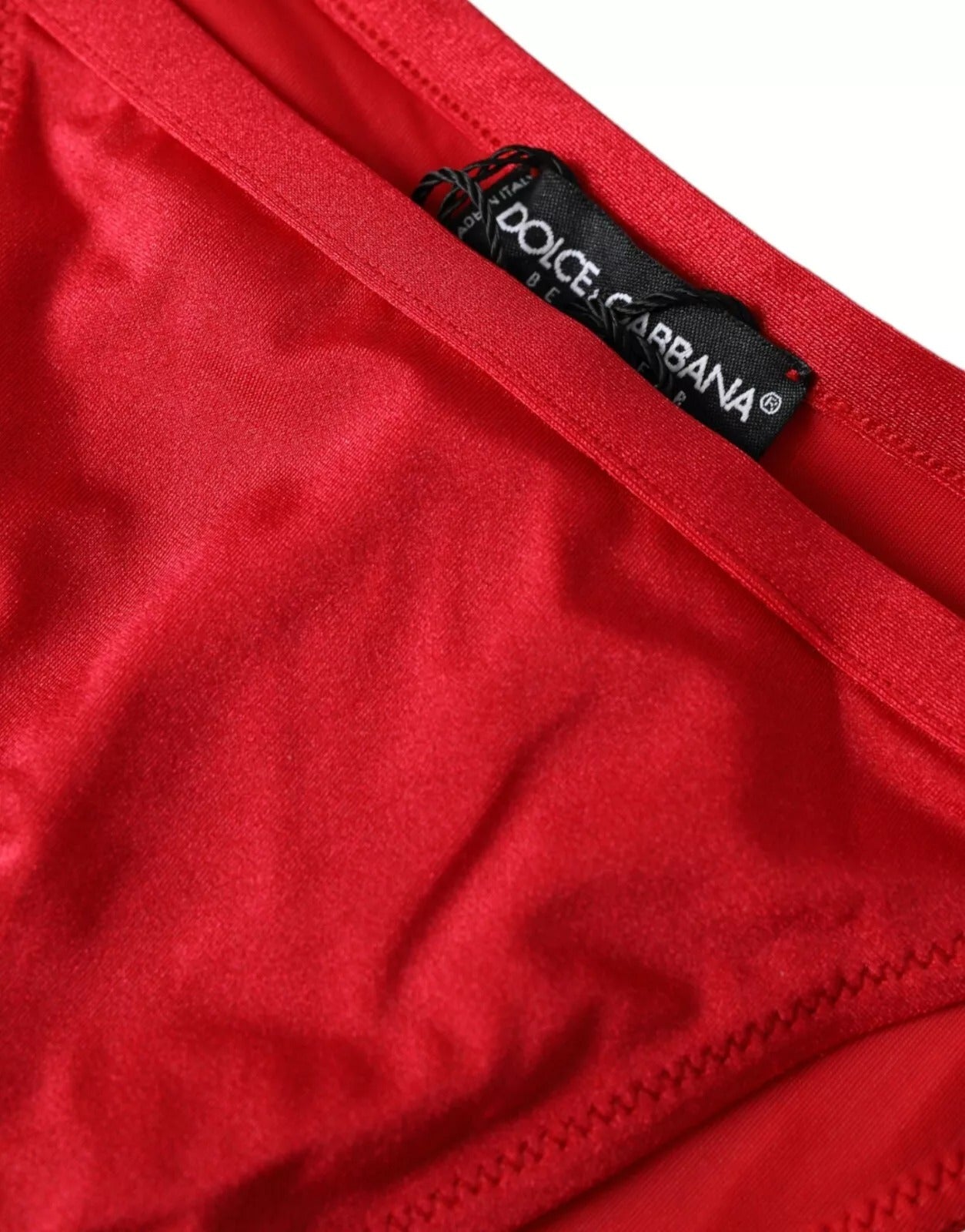 Bas de bikini Dolce & Gabbana en nylon extensible rouge