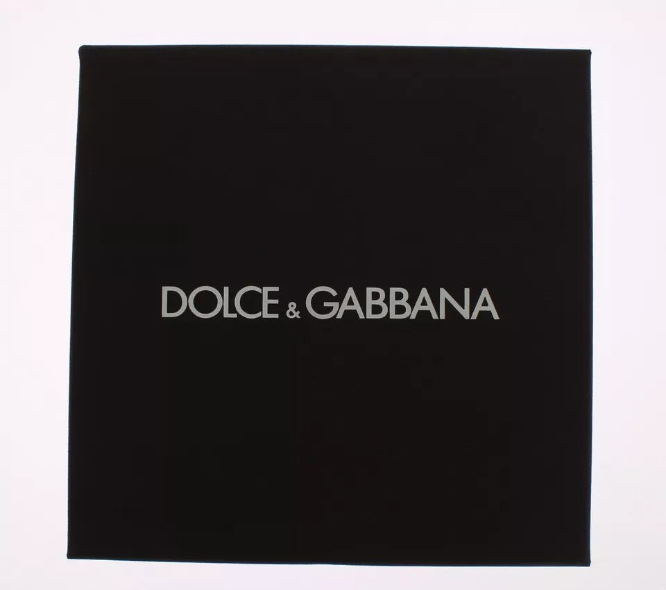 Porte-clés Dolce & Gabbana en cuir raphia marron doré avec fermoir à chaîne