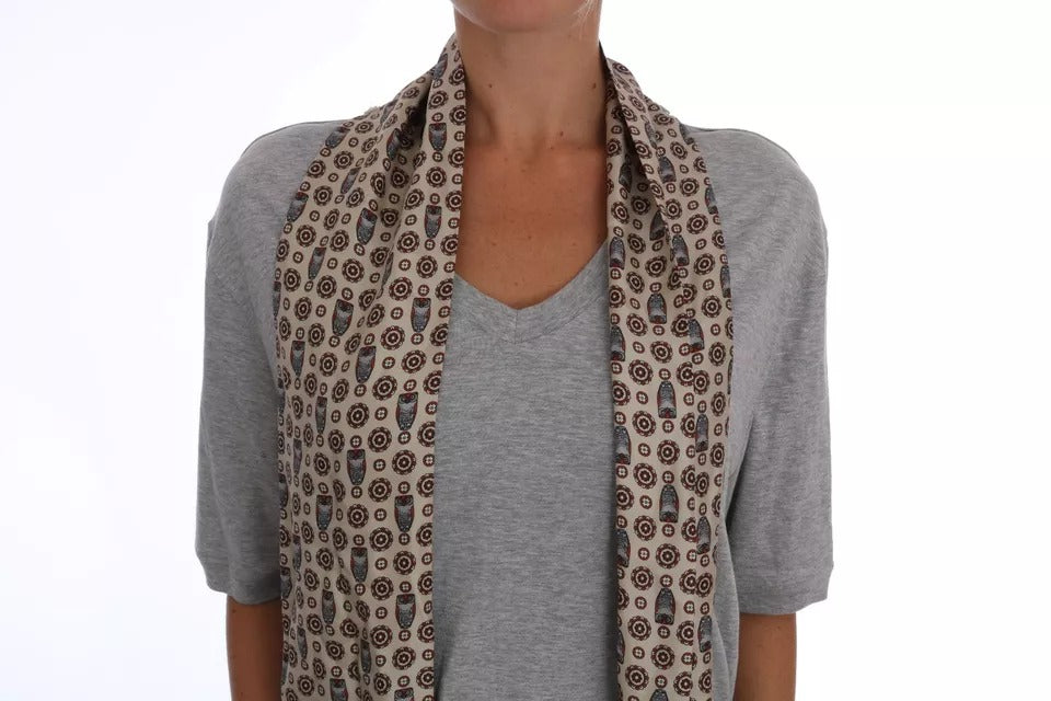 T-shirt haut foulard en soie et coton gris Dolce & Gabbana