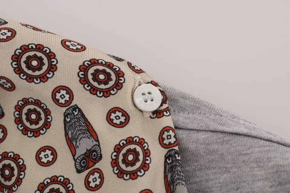T-shirt haut foulard en soie et coton gris Dolce & Gabbana