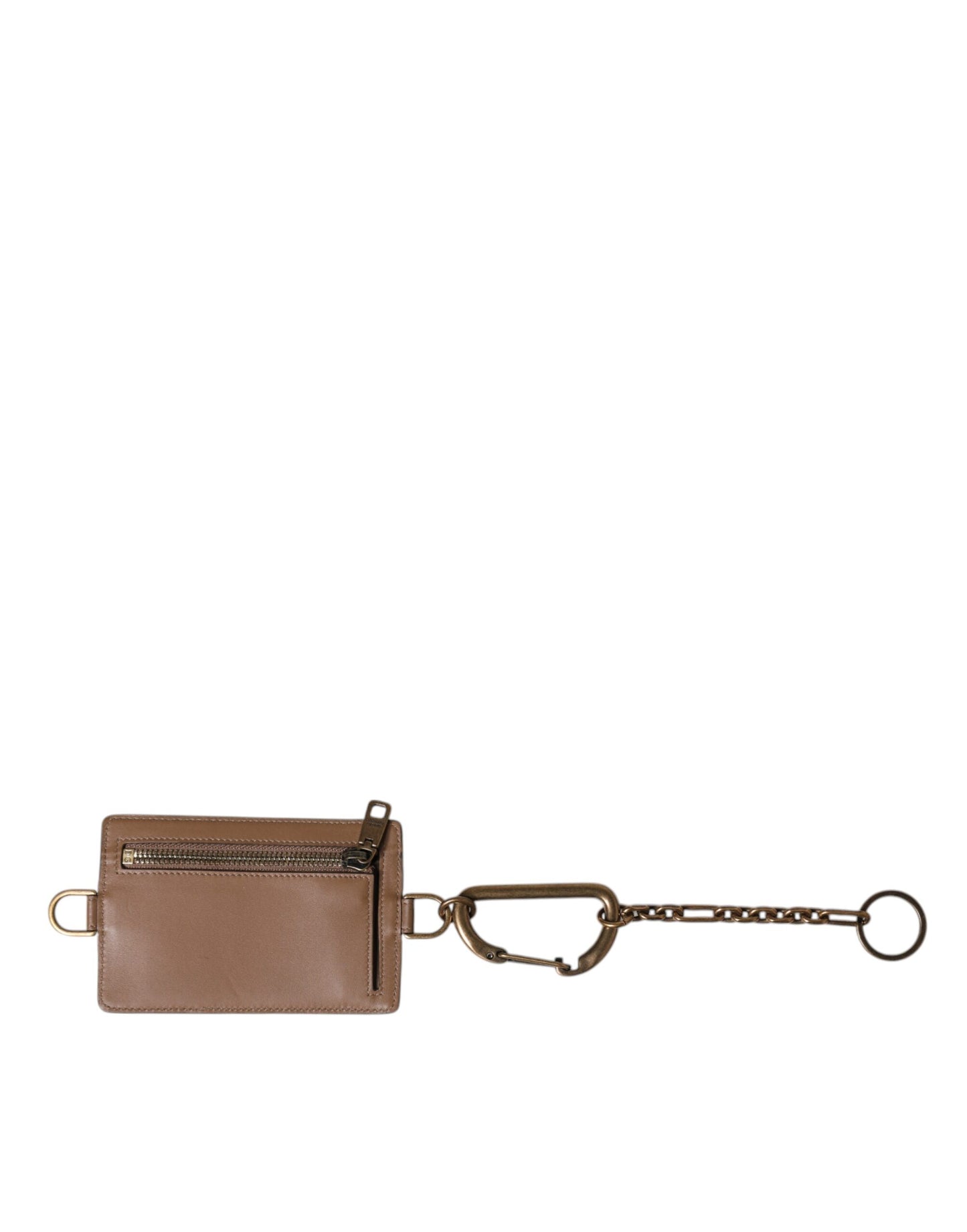 Porte-cartes en cuir exotique marron Dolce & Gabbana avec logo DG