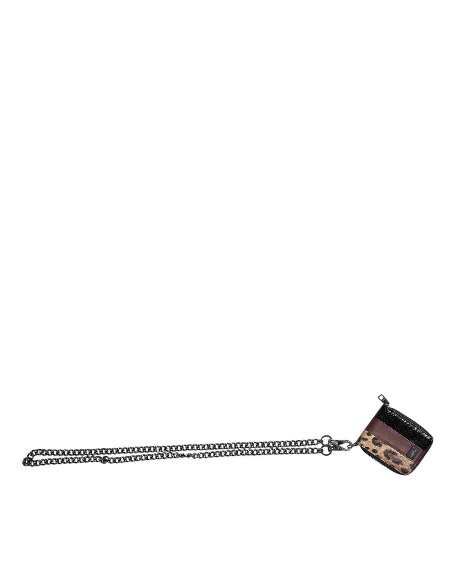 Portefeuille porte-cartes à deux volets Dolce & Gabbana en cuir léopard multicolore DG