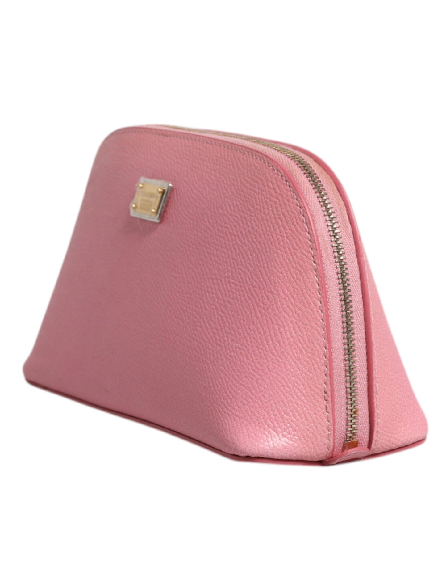 Portefeuille à fermeture éclair Dolce & Gabbana en cuir rose avec logo DG