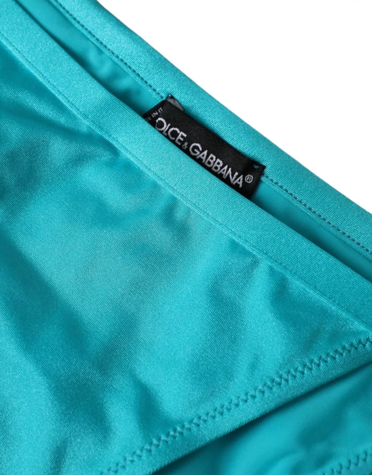 Bas de bikini en nylon bleu vert Dolce & Gabbana