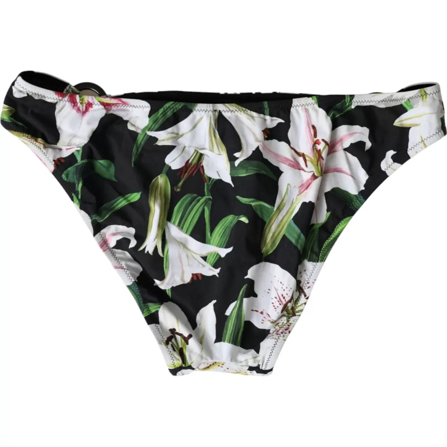 Bas de maillot de bain Dolce & Gabbana imprimé lys noir