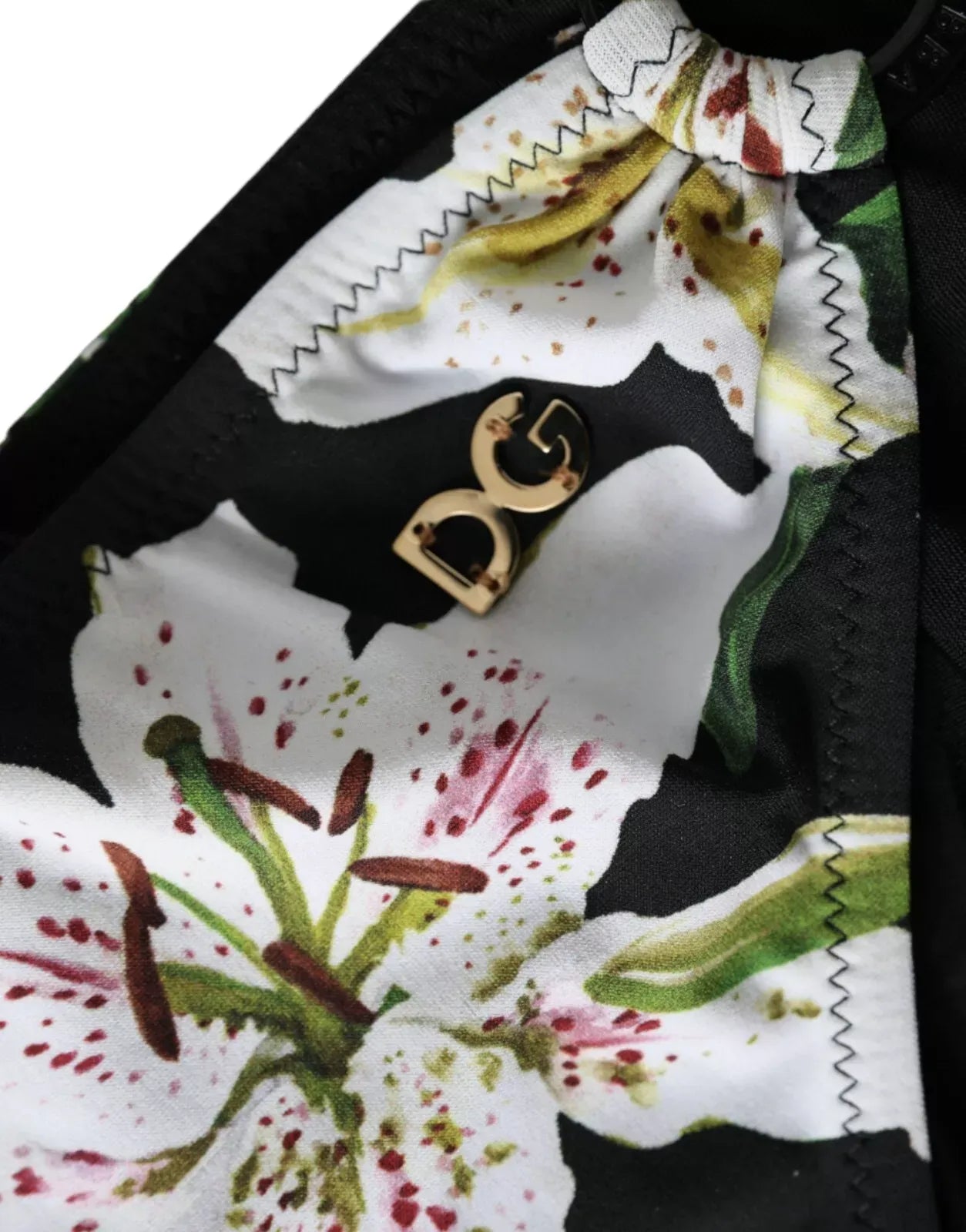 Bas de maillot de bain Dolce & Gabbana imprimé lys noir
