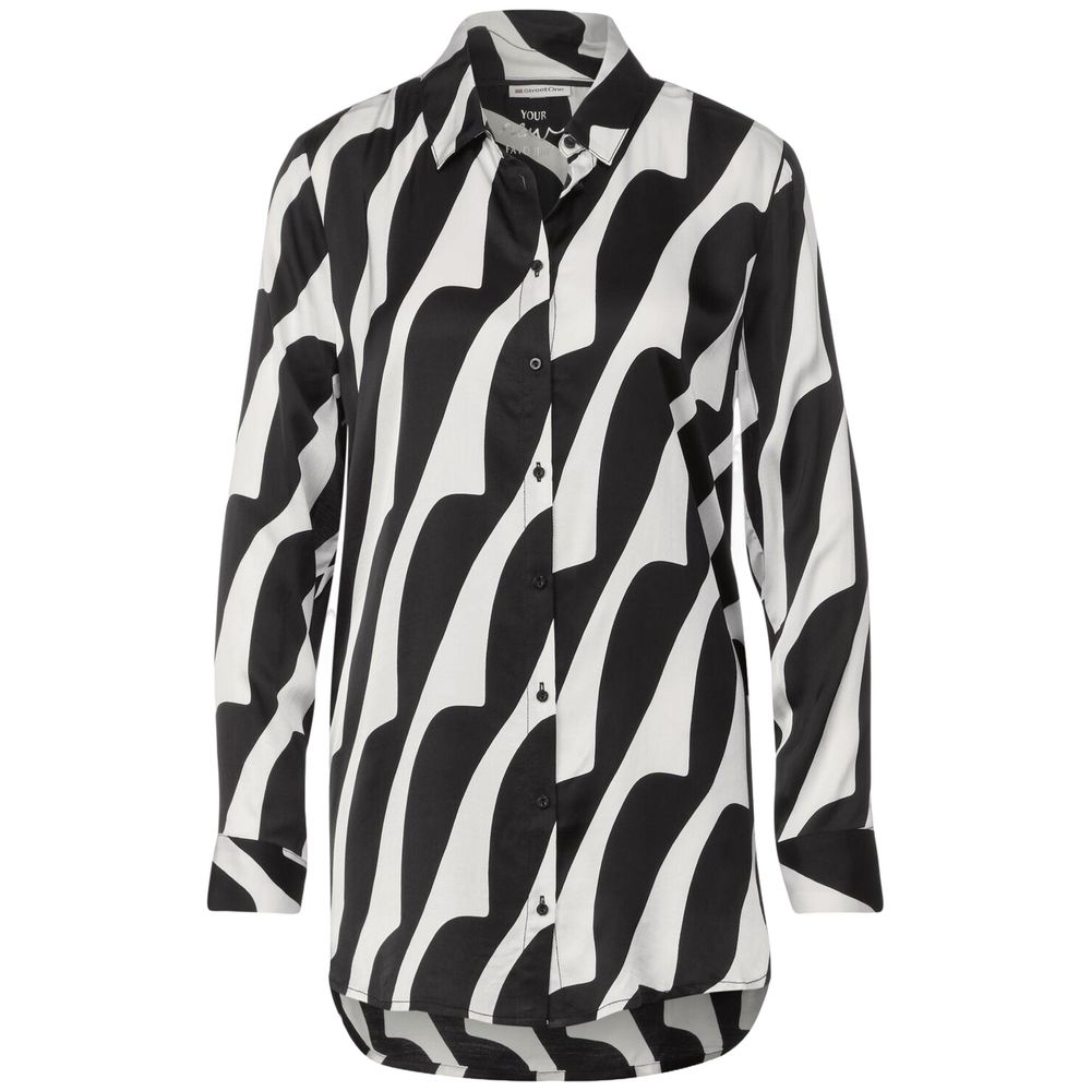 Street One – Viskosebluse in Schwarz und Weiß