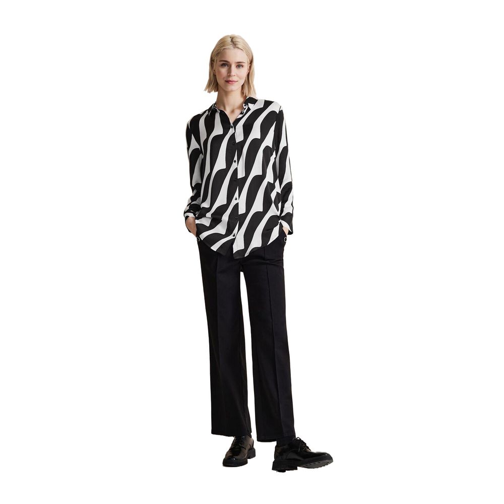 Street One – Viskosebluse in Schwarz und Weiß