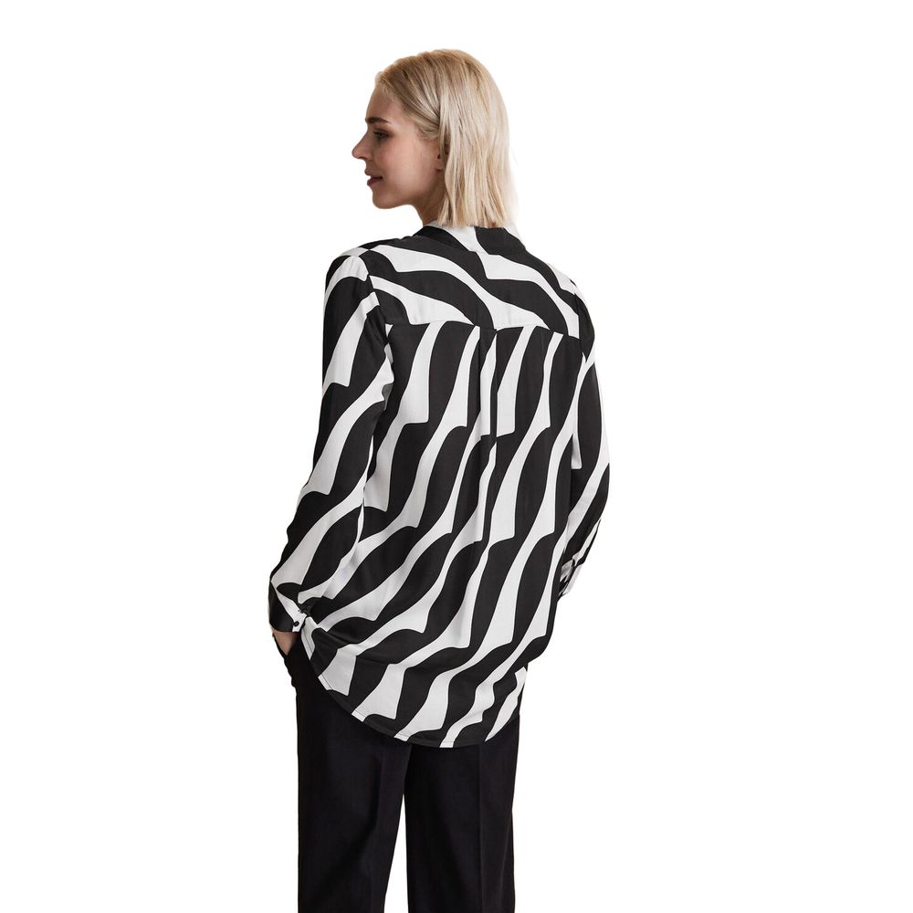 Street One – Viskosebluse in Schwarz und Weiß