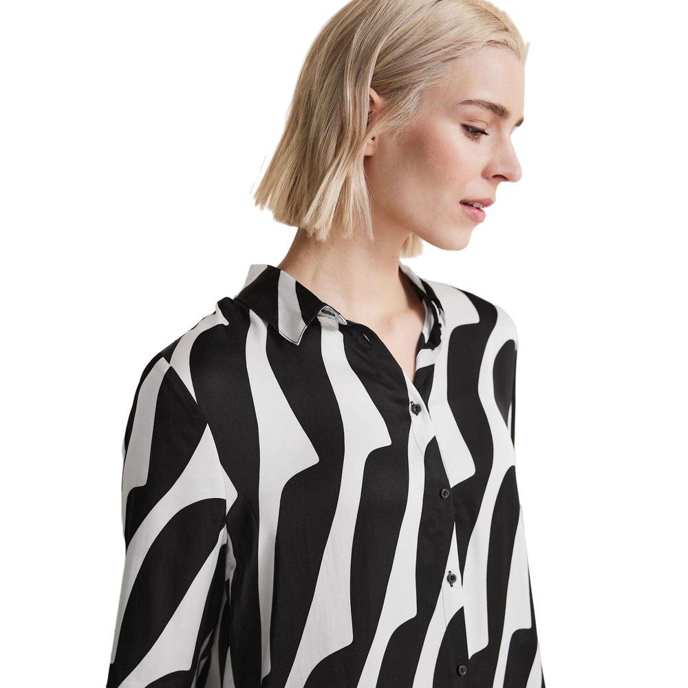 Street One – Viskosebluse in Schwarz und Weiß