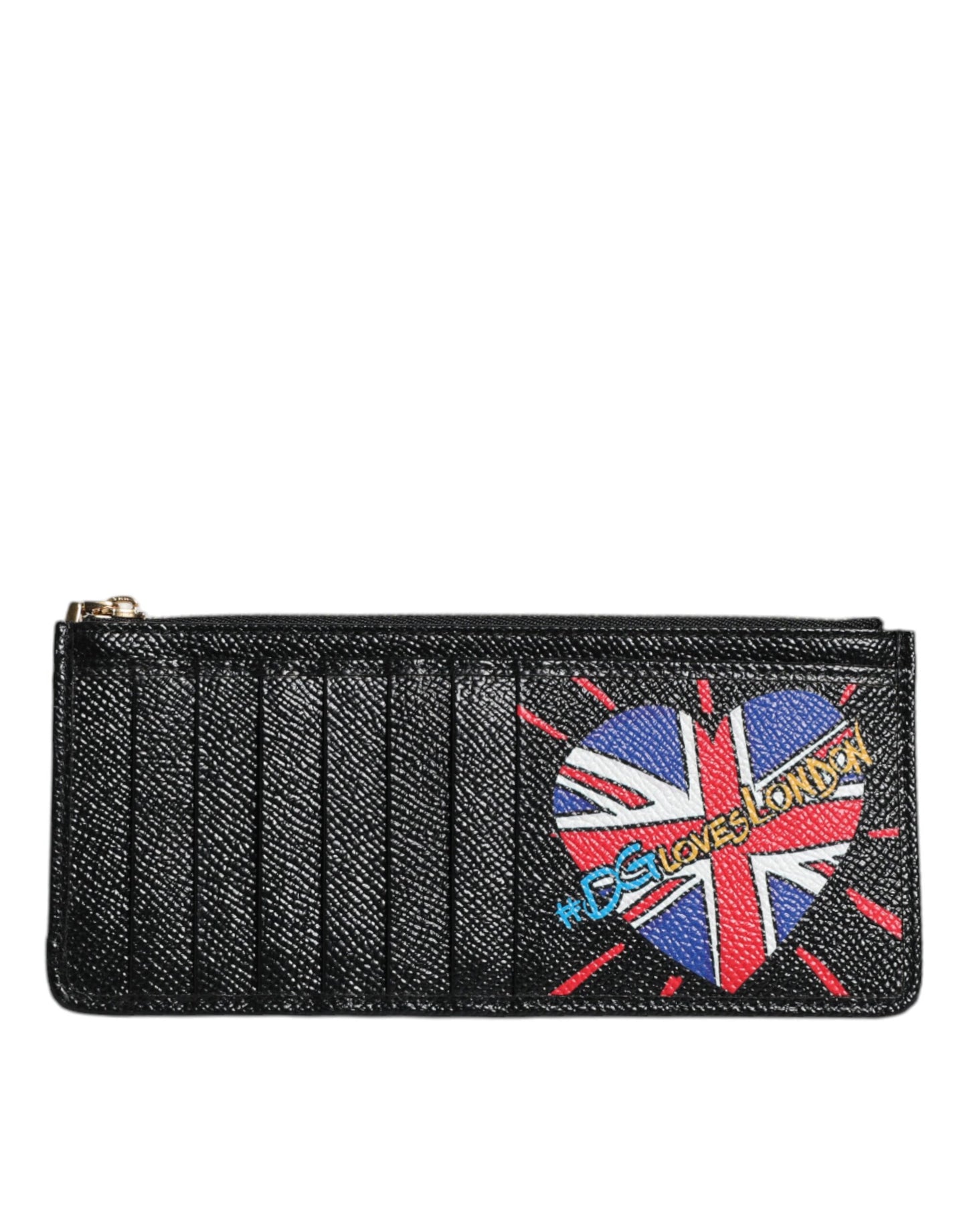 Portefeuille porte-cartes en cuir noir Dolce & Gabbana #DGLovesLondon