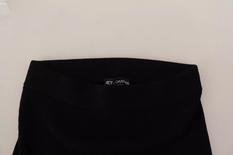 Pantalons et collants extensibles taille haute noirs Dolce & Gabbana