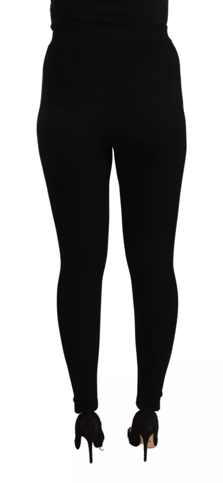 Pantalons et collants extensibles taille haute noirs Dolce & Gabbana