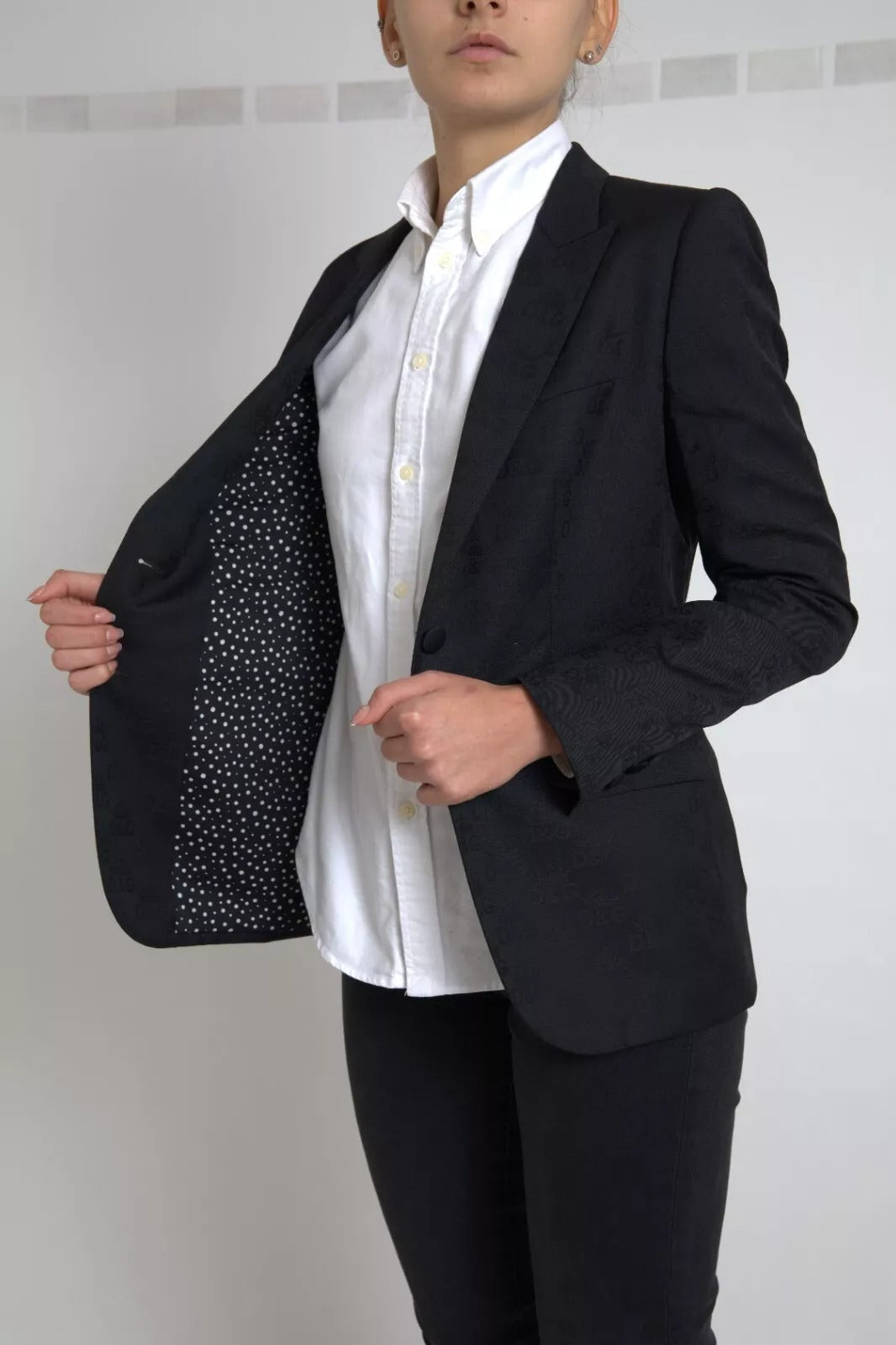 Veste blazer noire à manches longues Dolce & Gabbana