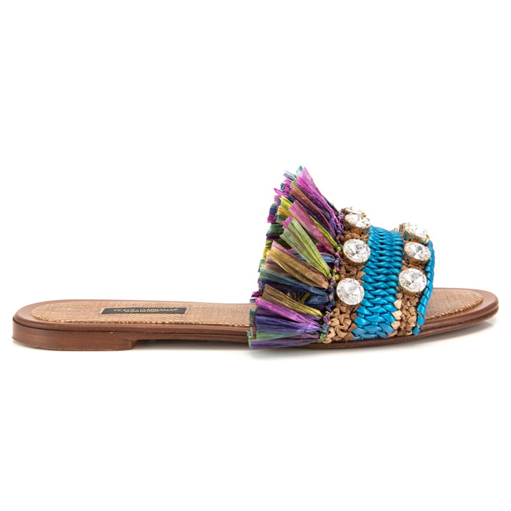 Sandales Dolce & Gabbana en cuir d'agneau multicolore pour femme