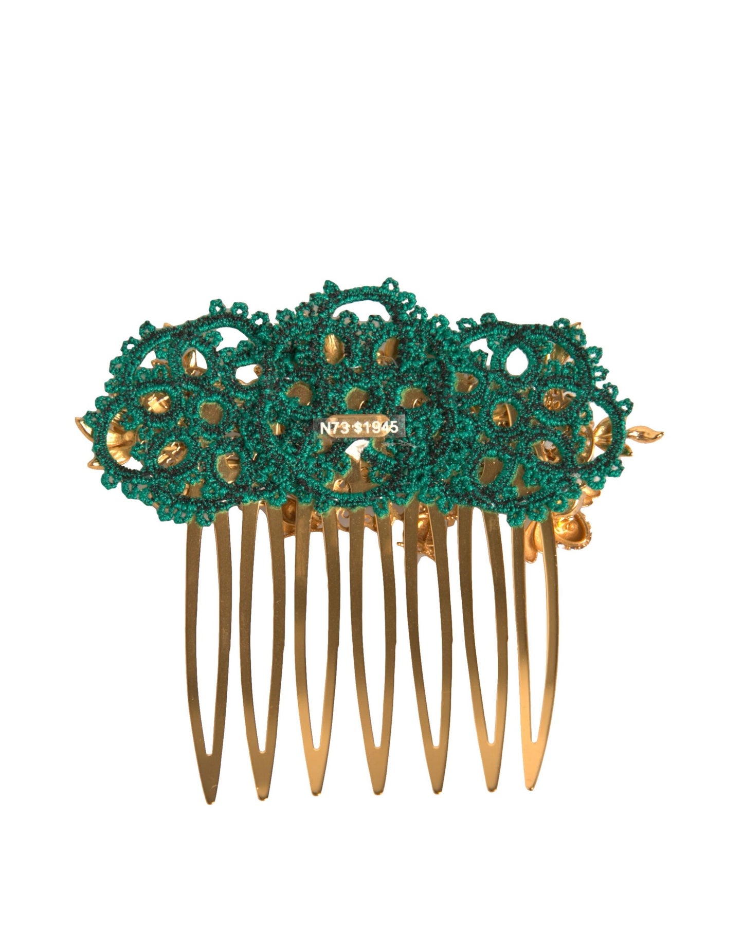 Peigne à cheveux Dolce & Gabbana en laiton doré et cristaux