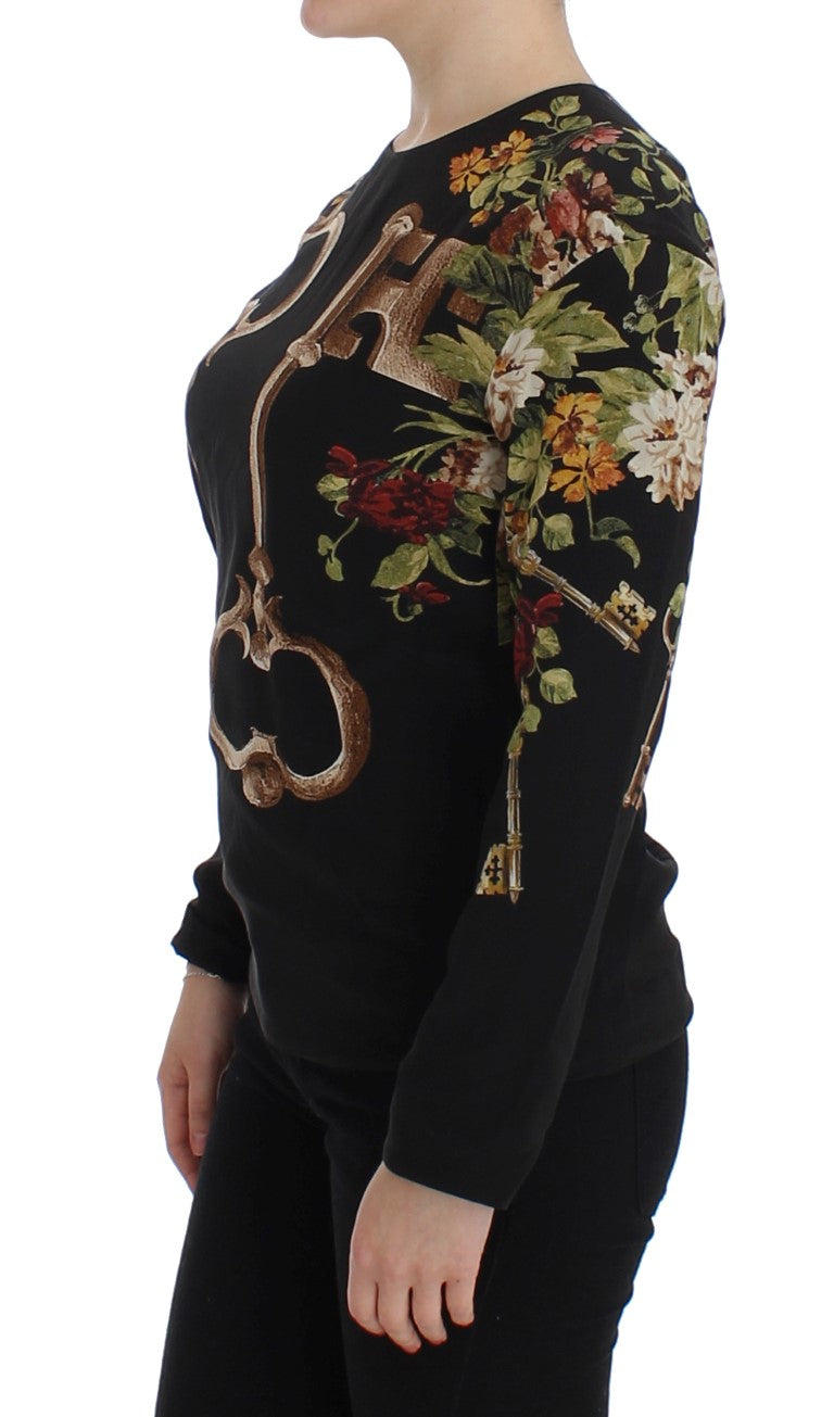Chemisier en soie à imprimé floral Black Key de Dolce & Gabbana