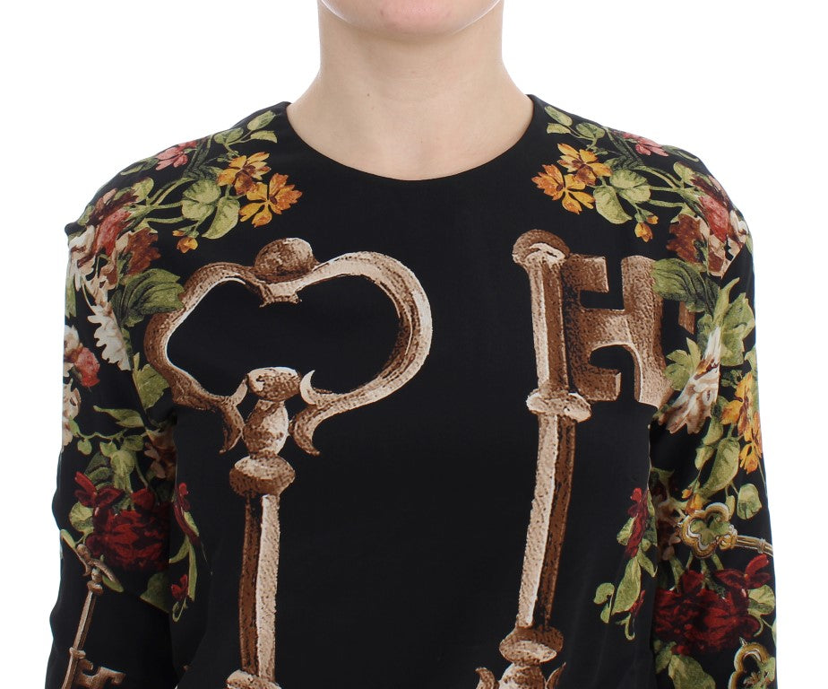 Chemisier en soie à imprimé floral Black Key de Dolce & Gabbana