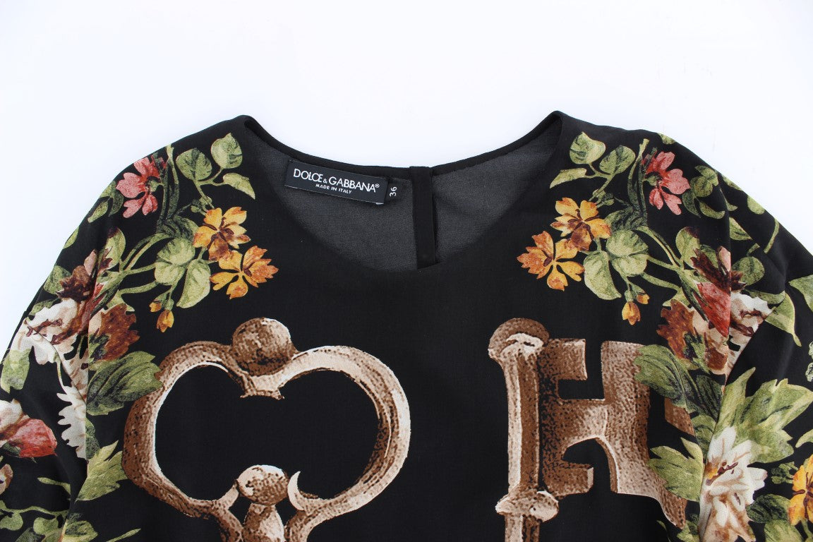 Chemisier en soie à imprimé floral Black Key de Dolce & Gabbana