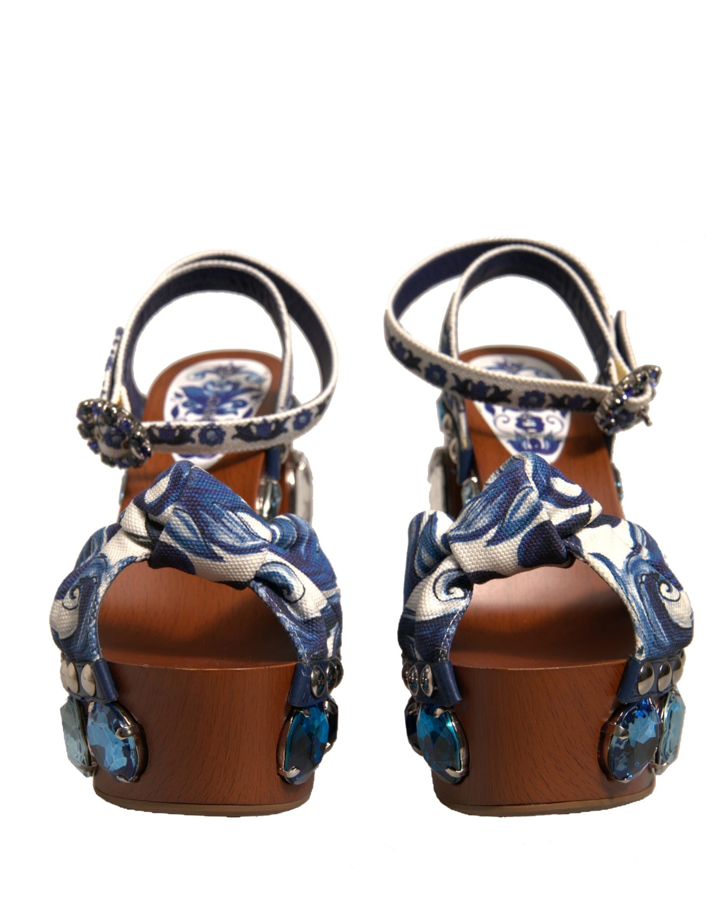 Sandales compensées Dolce & Gabbana à ornements en majolique multicolore