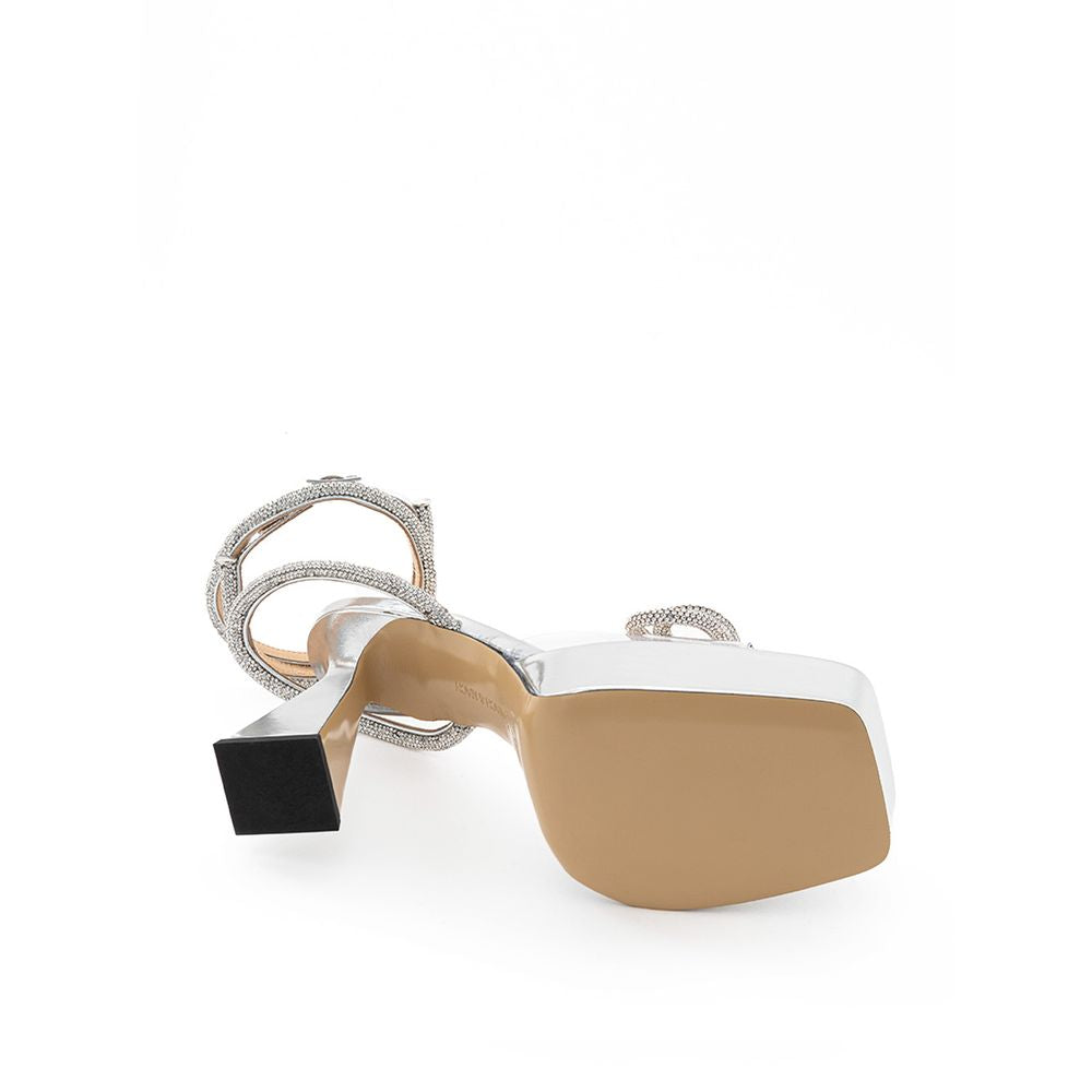 MACH & MACH Élégantes plateformes en cuir argenté