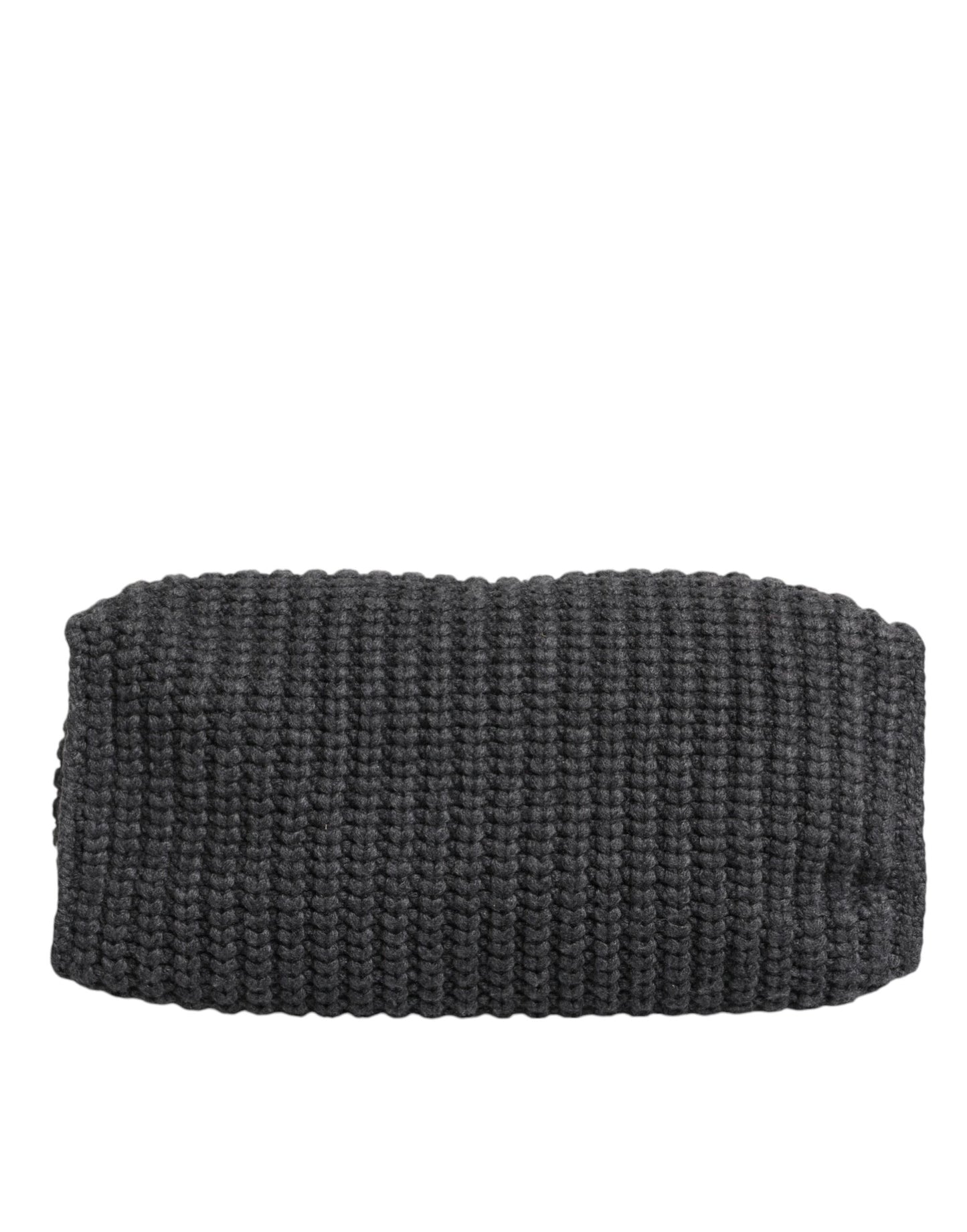 Grand sac cabas noir en maille crochetée Dolce & Gabbana avec logo DG