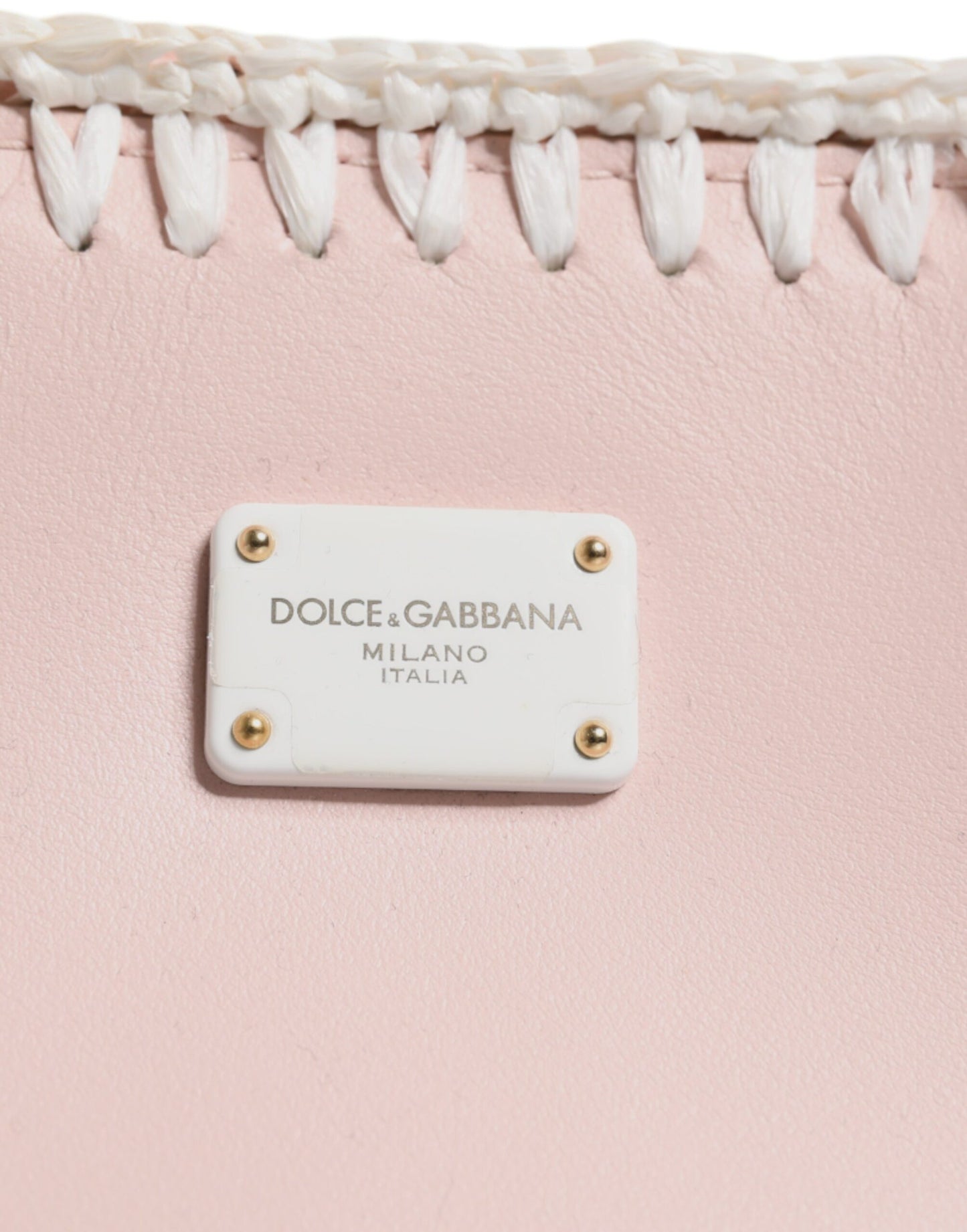 Dolce & Gabbana – Umhängetasche mit weichem Lederriemen und Logo-Schild in Hellrosa
