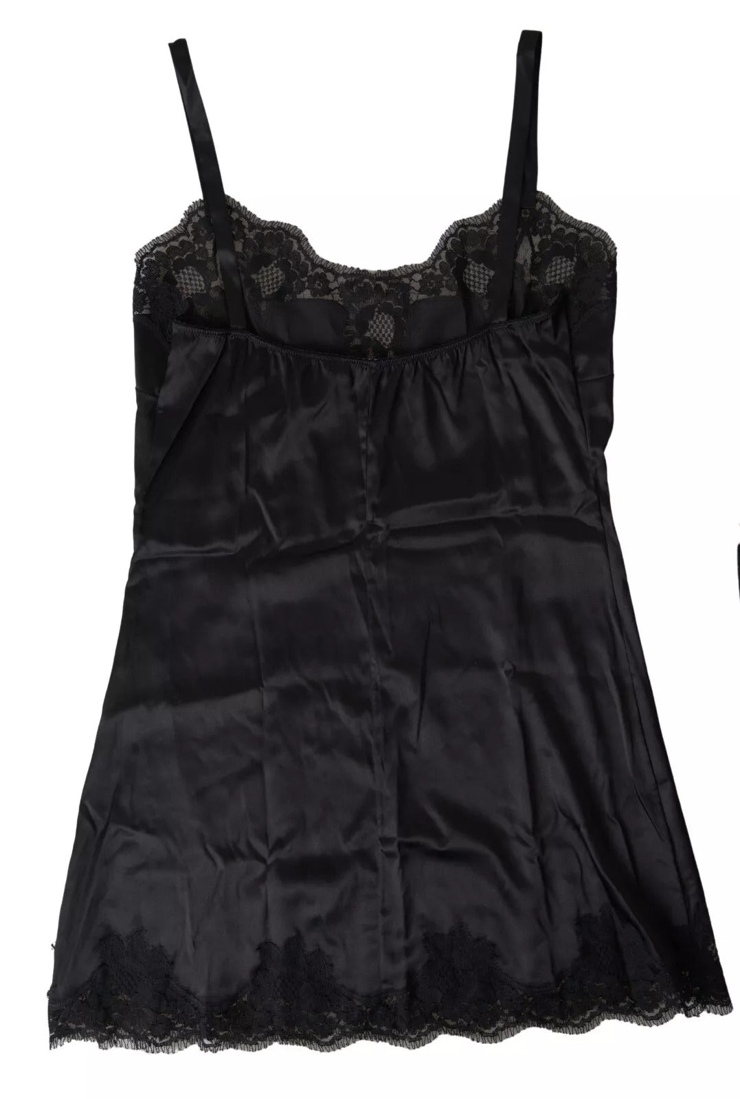 Dolce & Gabbana Haut caraco en soie et dentelle noire Sous-vêtements