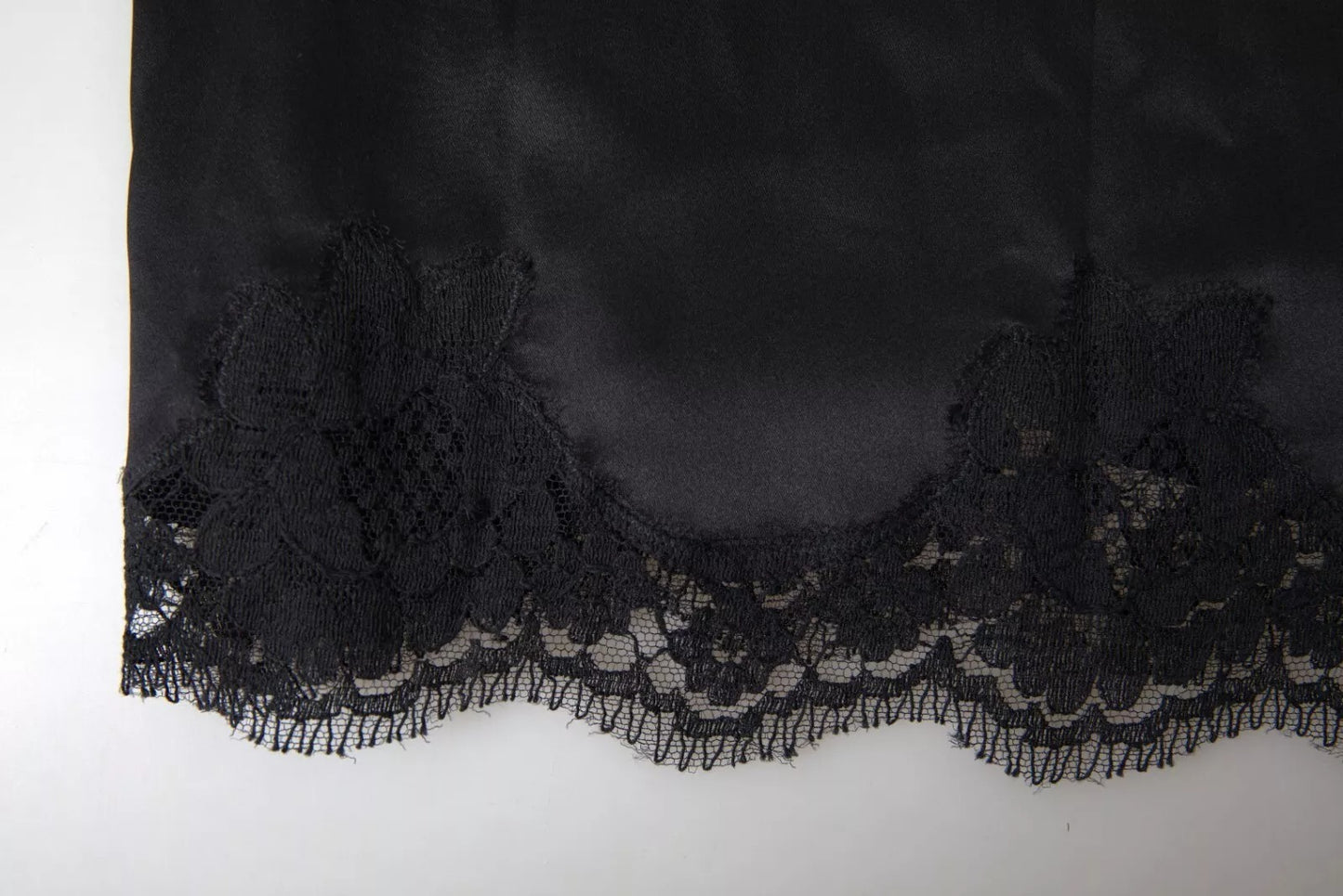Dolce & Gabbana Haut caraco en soie et dentelle noire Sous-vêtements
