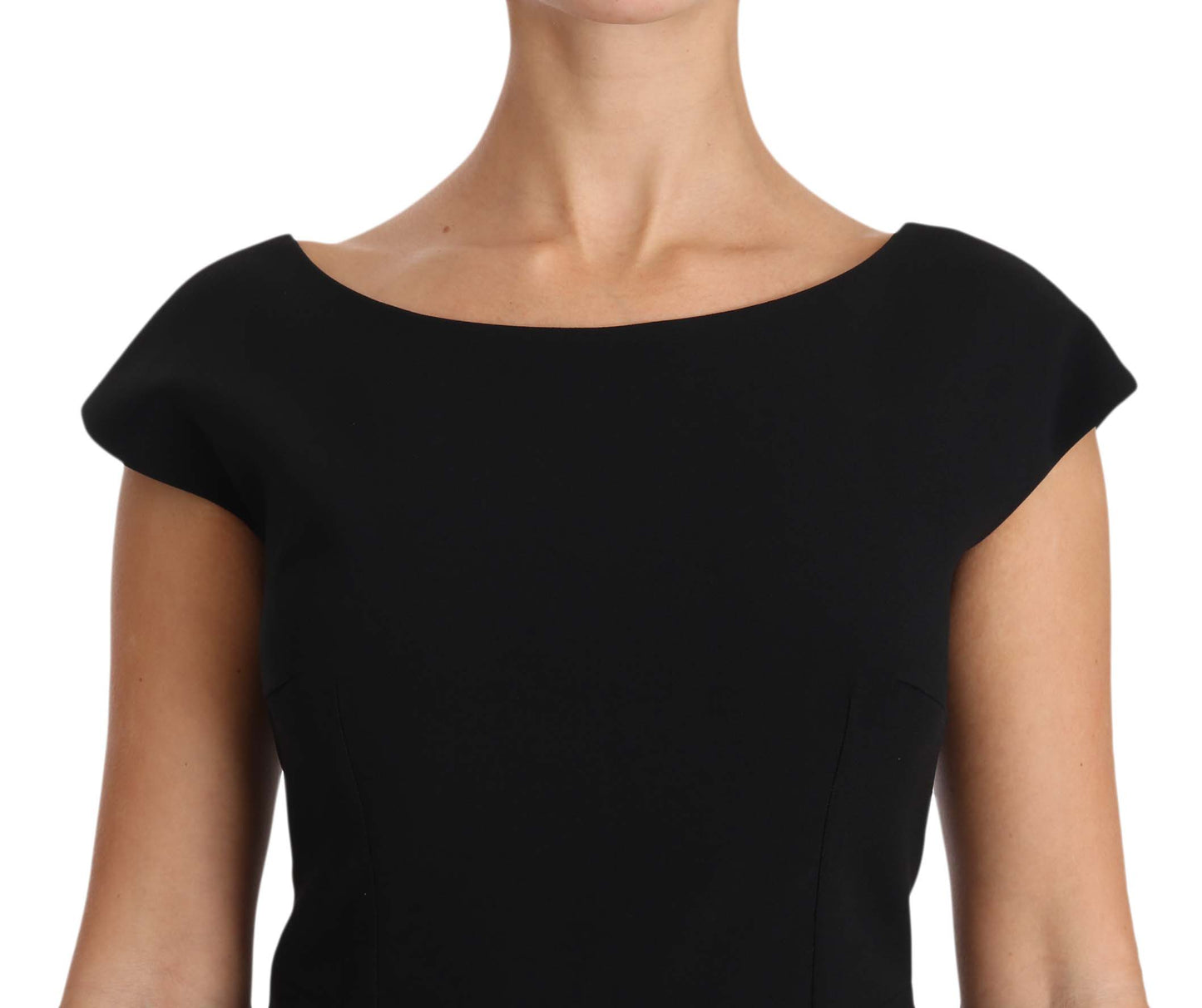Robe longue évasée noire extensible Dolce & Gabbana