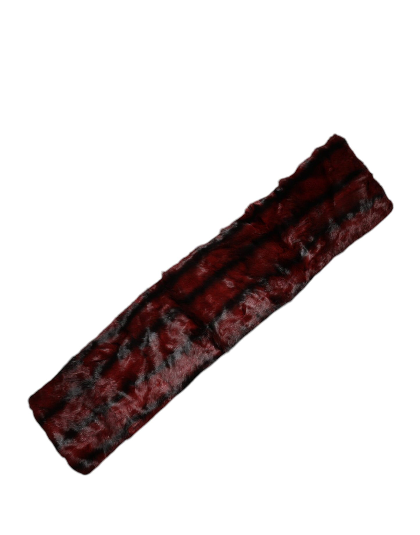 Foulard châle en fourrure à rayures noires et rouges Dolce & Gabbana